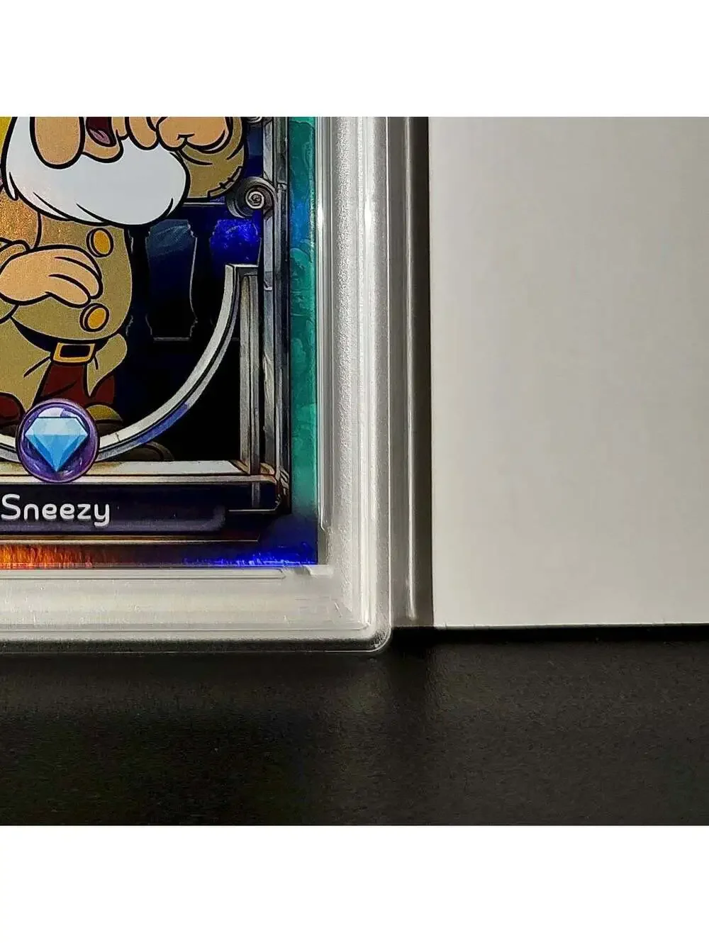 Sneezy 2025 Topps Disney #106 Diamond Card Snow White and the Seven Dwarfs PSA 9